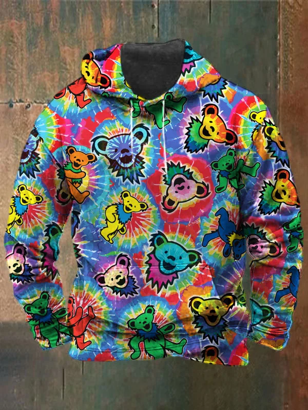 Unisex Bear Print Heavyweight Hoodies