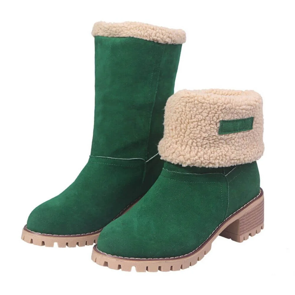 Women's Winter Warm Boots With Square Heels