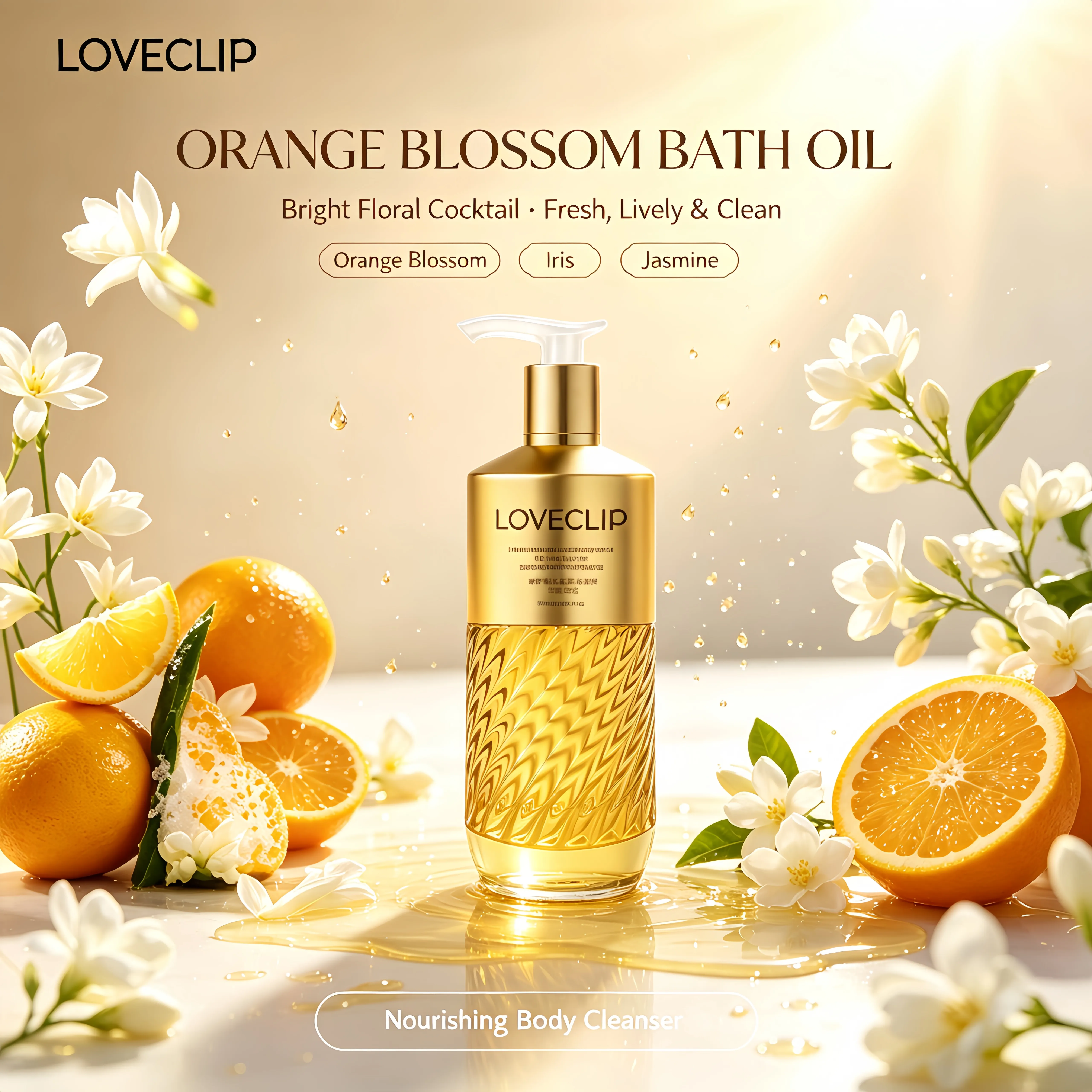 LOVECLIP Premium Nourishing Bath Oil | SLS & SLES Free LOVEClip Premium Nourishing Bath Oil | One-Step Cleanse & Hydrate, SLS & SLES Free, Australian Formulated, 2 Fragrances Available