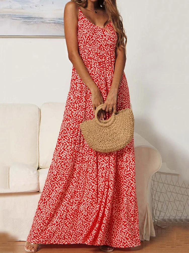 Women Viscose Party Long Floral Dress