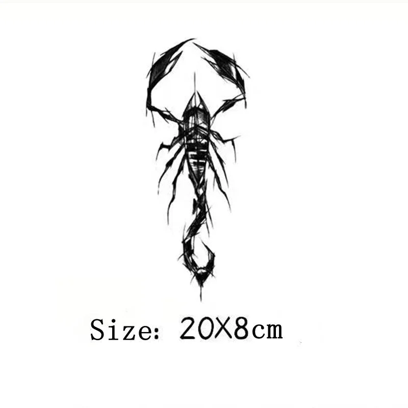 New Scorpion Temporary Tattoo Sticker Arm Dark Waterproof Long Lasting Cool Black Big Picture for Men Women Body Art Fake Tattoo