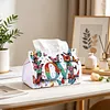DIY PU Diamond Painting Tissue Box Kit Desktop Tissue Holder with Rhinestone Diamond Desk Decorative Tissue Box for Adults Desktop Storage Organizer (Love)