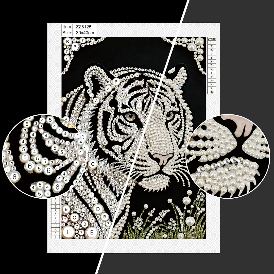 Tiger Special Shaped 5D DIY Partial Drill Diamond Painting Kit Home Art 30x40cm