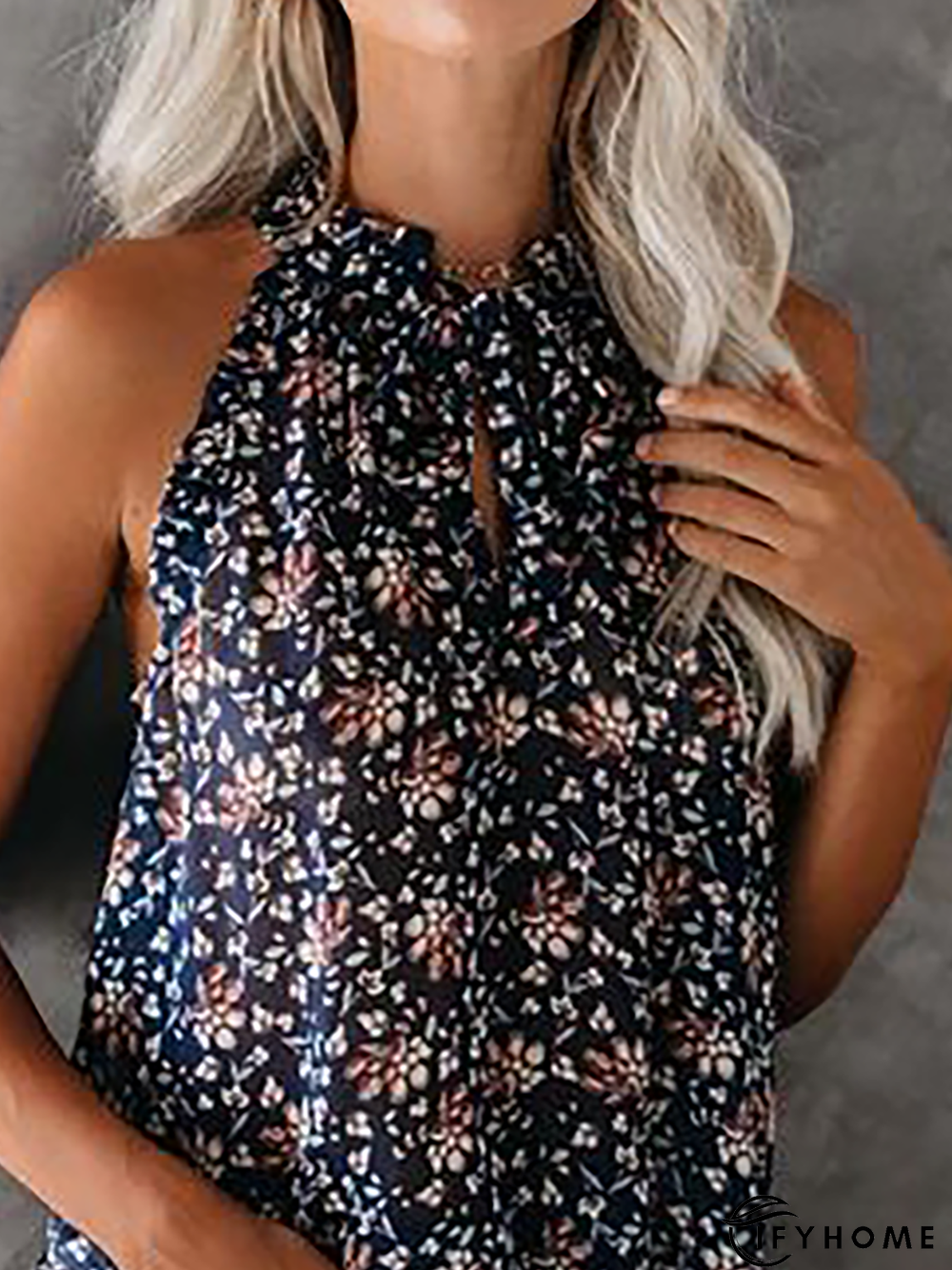 Plus size Sleeveless Floral Boho Tops | IFYHOME