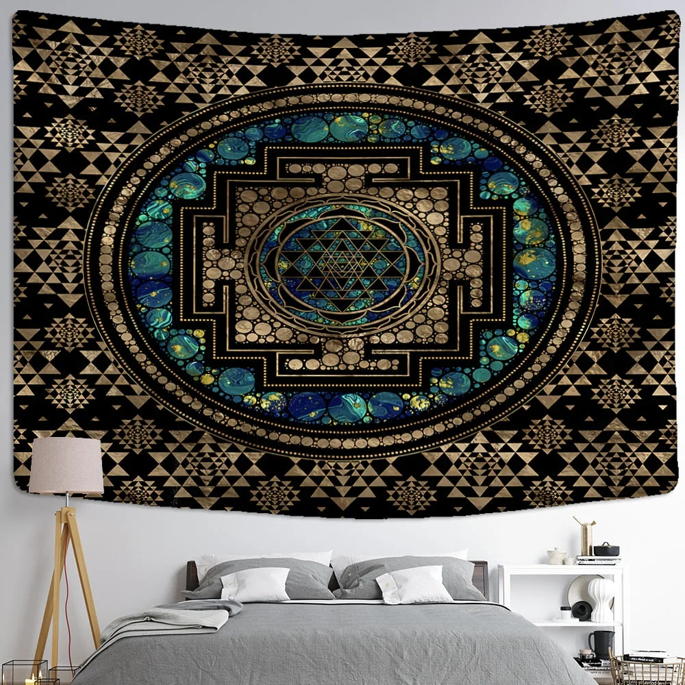 Tree of Life Art Tapestry Wall Hanging Bohemian Yoga Mat Large Size Sheets Psychedelic Witchcraft Hippie Home Decor