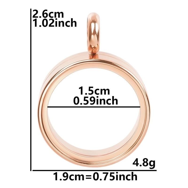 2 Pieces 304 Stainless Steel 18K Gold Plated Circle Solid Color Polished Pendant