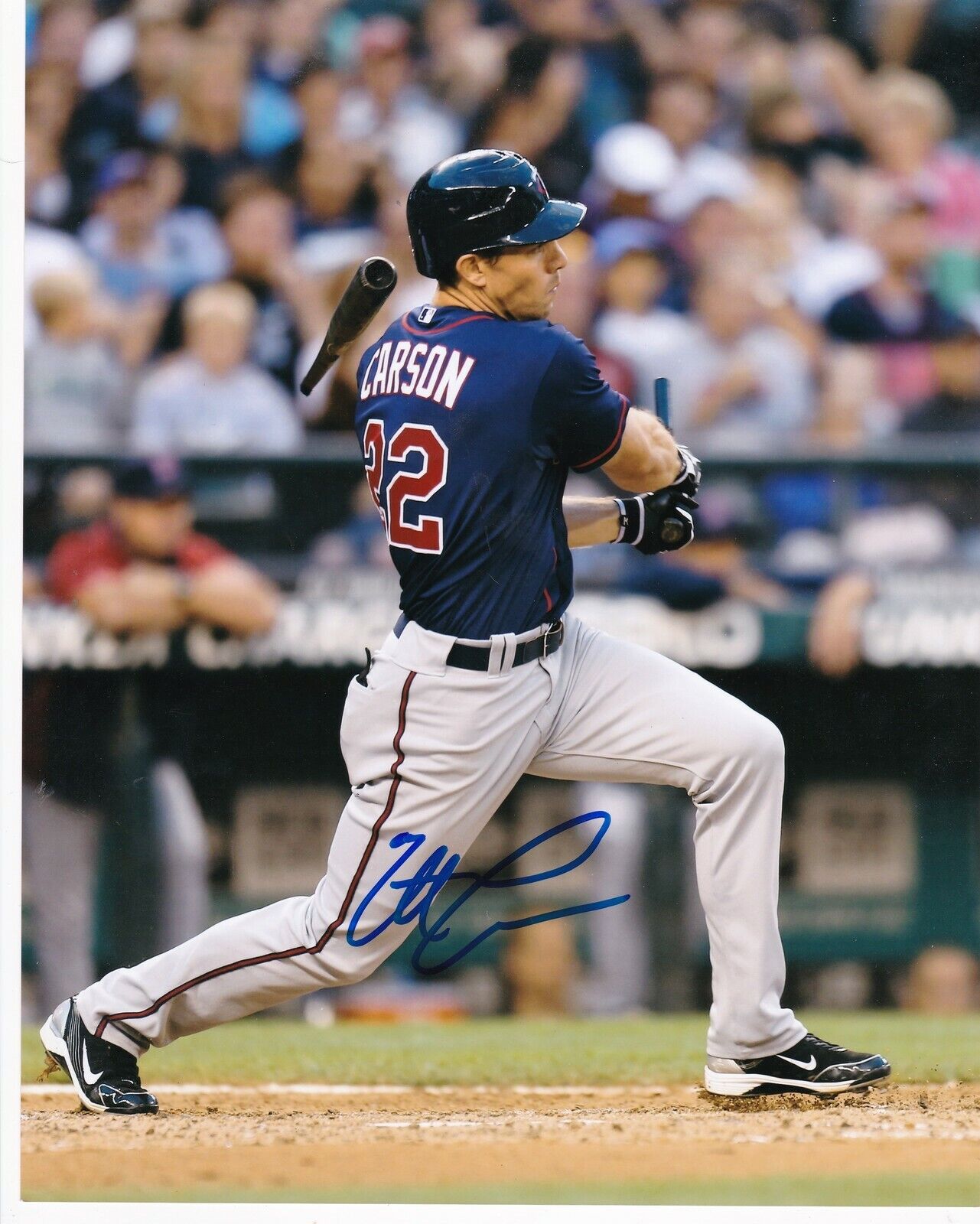 MATT CARSON MINNESOTA TWINS ACTION SIGNED 8x10