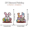 2pcs/set DIY Special Shape Diamond Painting Easter Bunny Egg Wooden Desk Ornament Craft Decor Kit