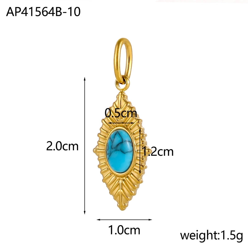 1 Piece 20 * 10mm 304 Stainless Steel Oval Pendant Jewelry Accessories