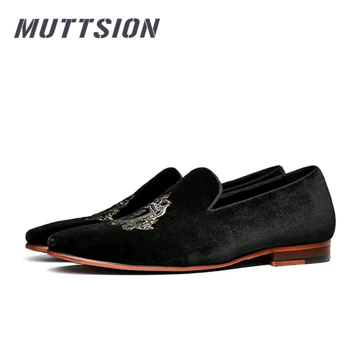 MUTTSION Handmade Embroidery Casual Handmade Loafers Leather Shoes MUTTSION.COM MUTTSION