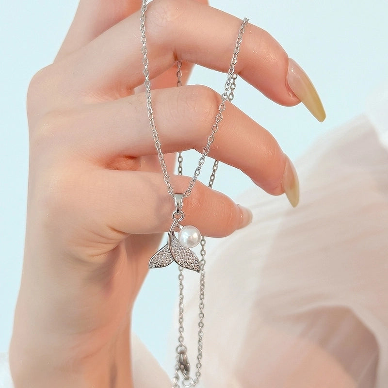 2 Pieces Minimalist Classic Style Geometric Titanium Steel Plating Pendant Necklace