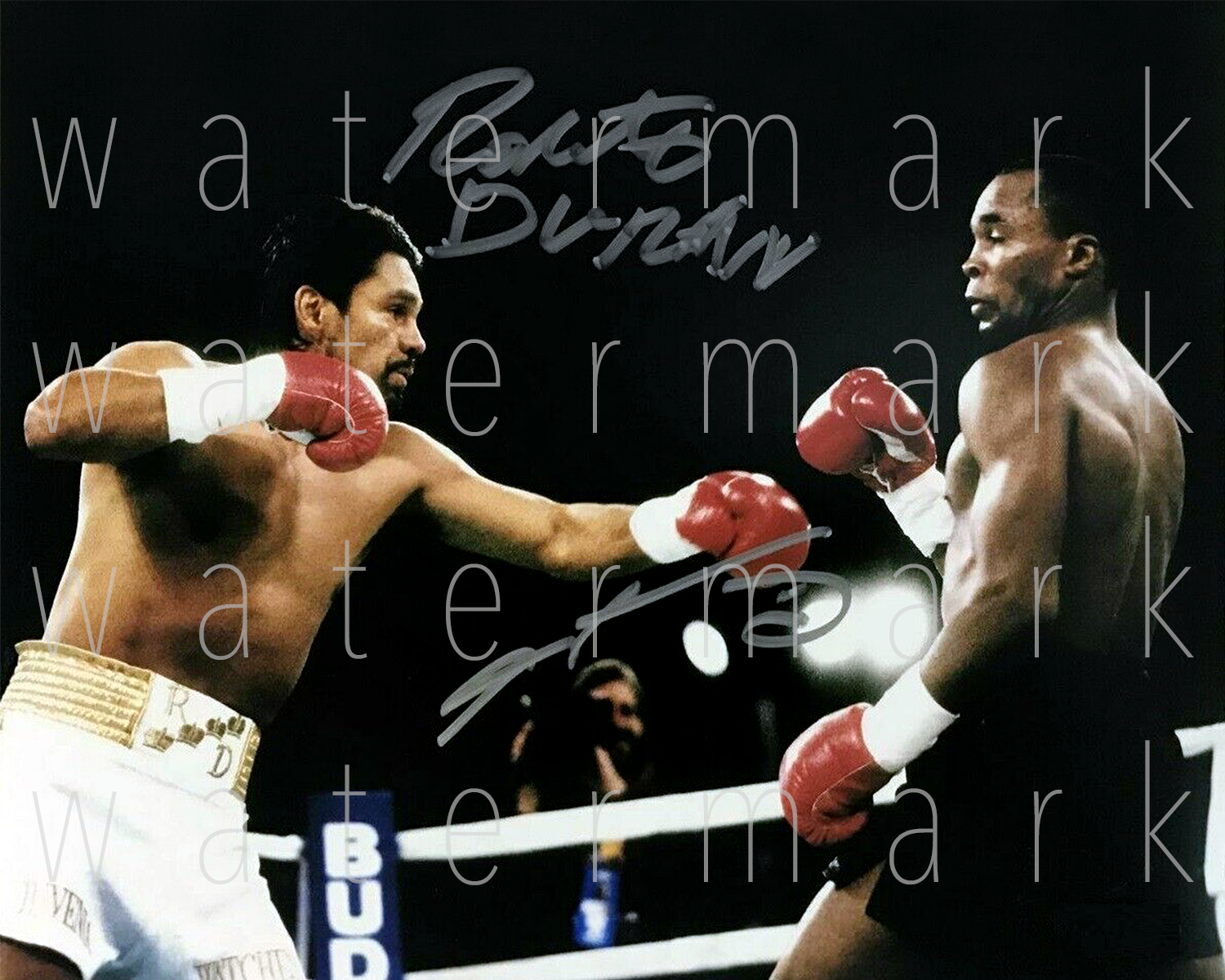 Sugar Ray Leonard Roberto Duran signed 8X10 Photo Poster painting picture poster autograph RP