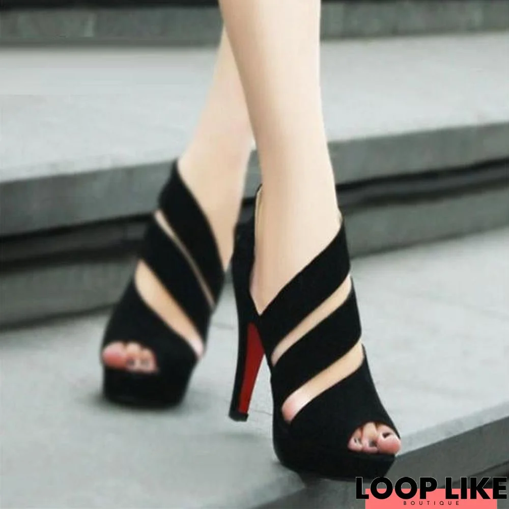 Women Summer Gladiator High Heels Peep Toe Sandals Shoes