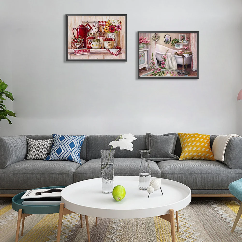 2pcs Diamond Painting - Full Round Drill - Home(Canvas|40*30cm)