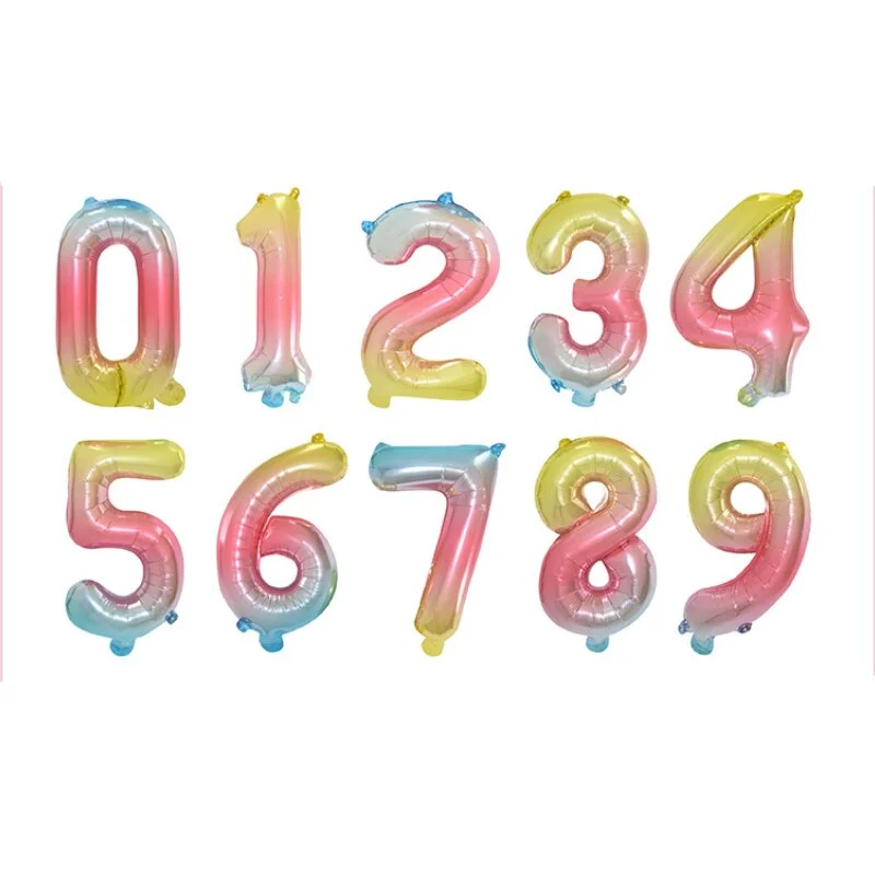 16 Inch Figure Digit Number Balloons Number Foil Balloon For Wedding Decoration Happy Birthday Balloon Baby Shower