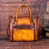 Retro Handmade Embossed Leather Handbag Messenger Bag