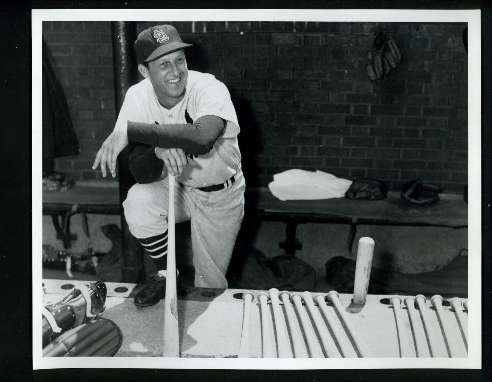 Stan Musial 1950s Press Original Photo Poster painting Donald Wingfield Sporting News Cardinals