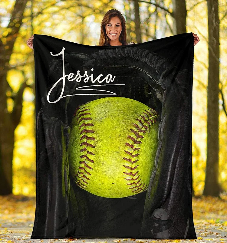 Personalized Softball Blanket for Comfort & Unique| BKKid188
