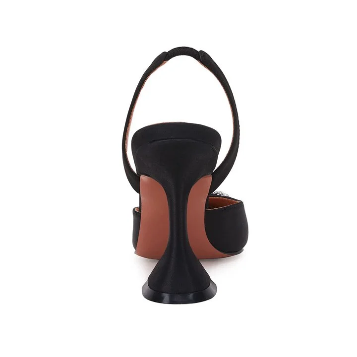 Women's 95mm High Heels Crystal Rhinestone Slingback Pumps Shoes For Wedding Party 