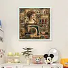 Sewing Machine Woman-14CT Stamped Cross Stitch 40*40cm/15.75*15.75in tapestrymarket