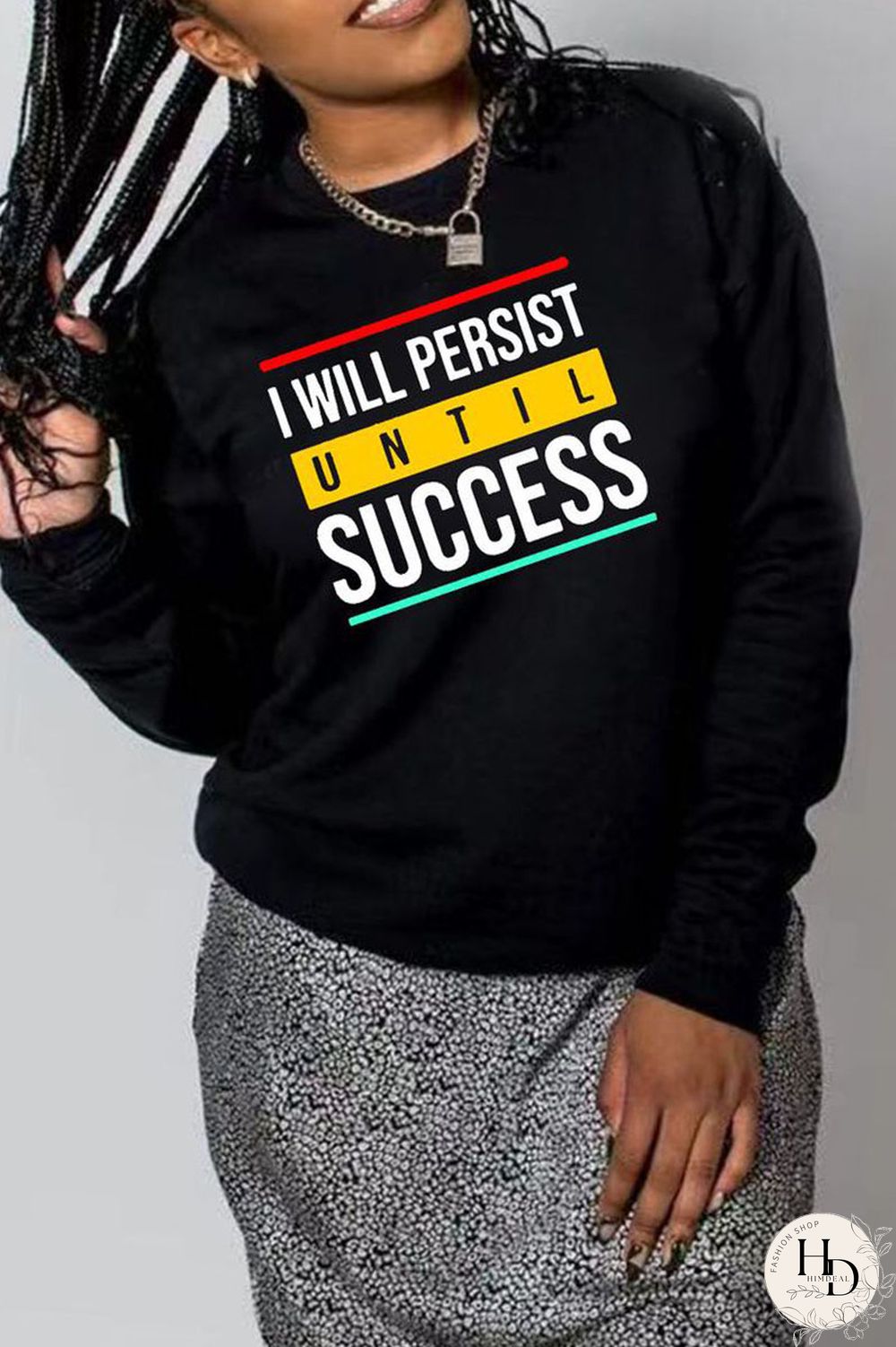 Black Casual Print Patchwork O Neck Tops