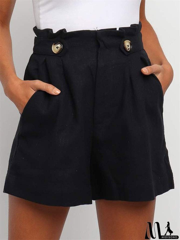 MidiSono - Summer Comfortable High Waist Casual Shorts for Women