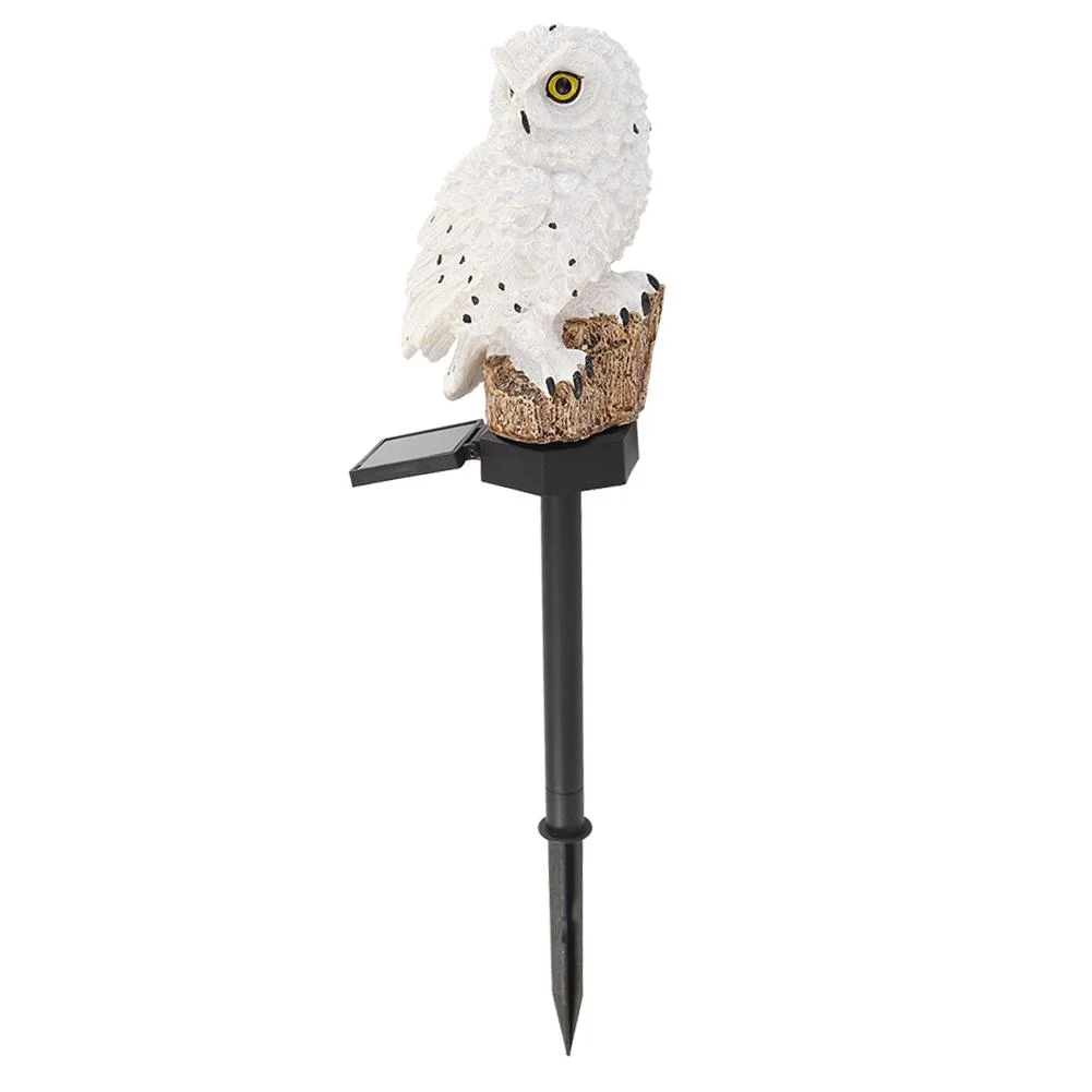 Solar Power LED Owl Lawn Light Waterproof Garden Landscape Lamp (White)