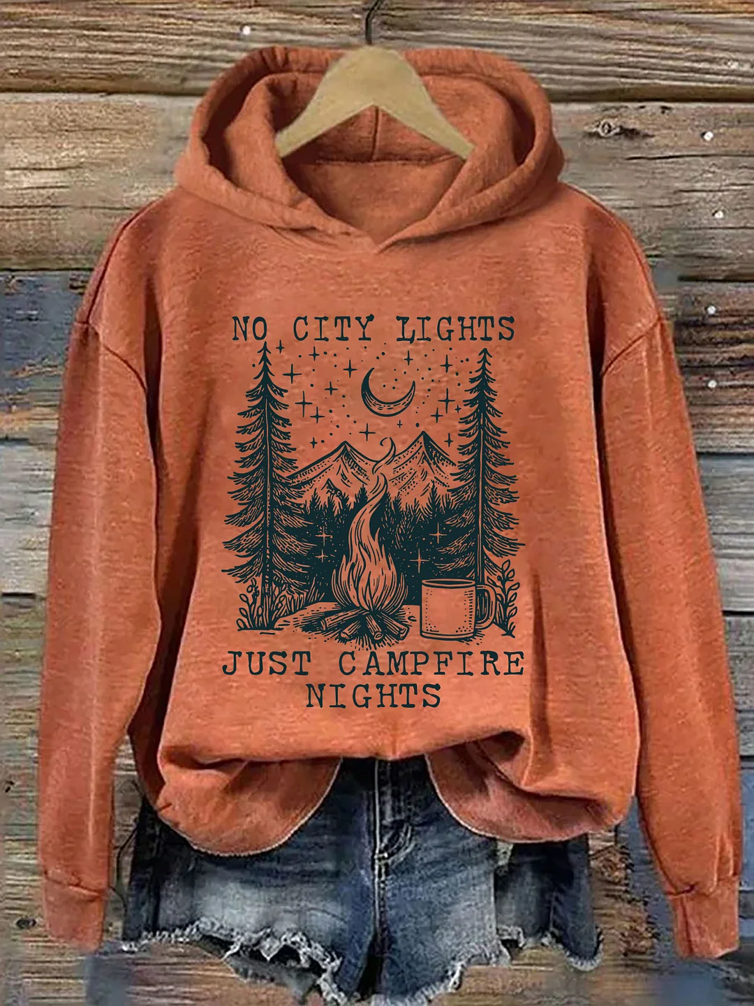 No City Lights Just Campfire Nights Hoodie