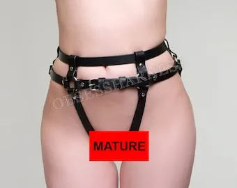 pornhint Pornhint Leather garter, BDSM harness, Fetish garter, Garter harness, Harness panties, Plus size harness, BDSM harness, Bdsm-gear for women, Mature