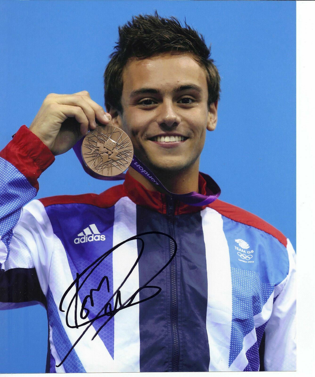 Tom Daley Genuine Hand Signed Autograph In Person 10x8 Photo Poster painting London 2012 (A)