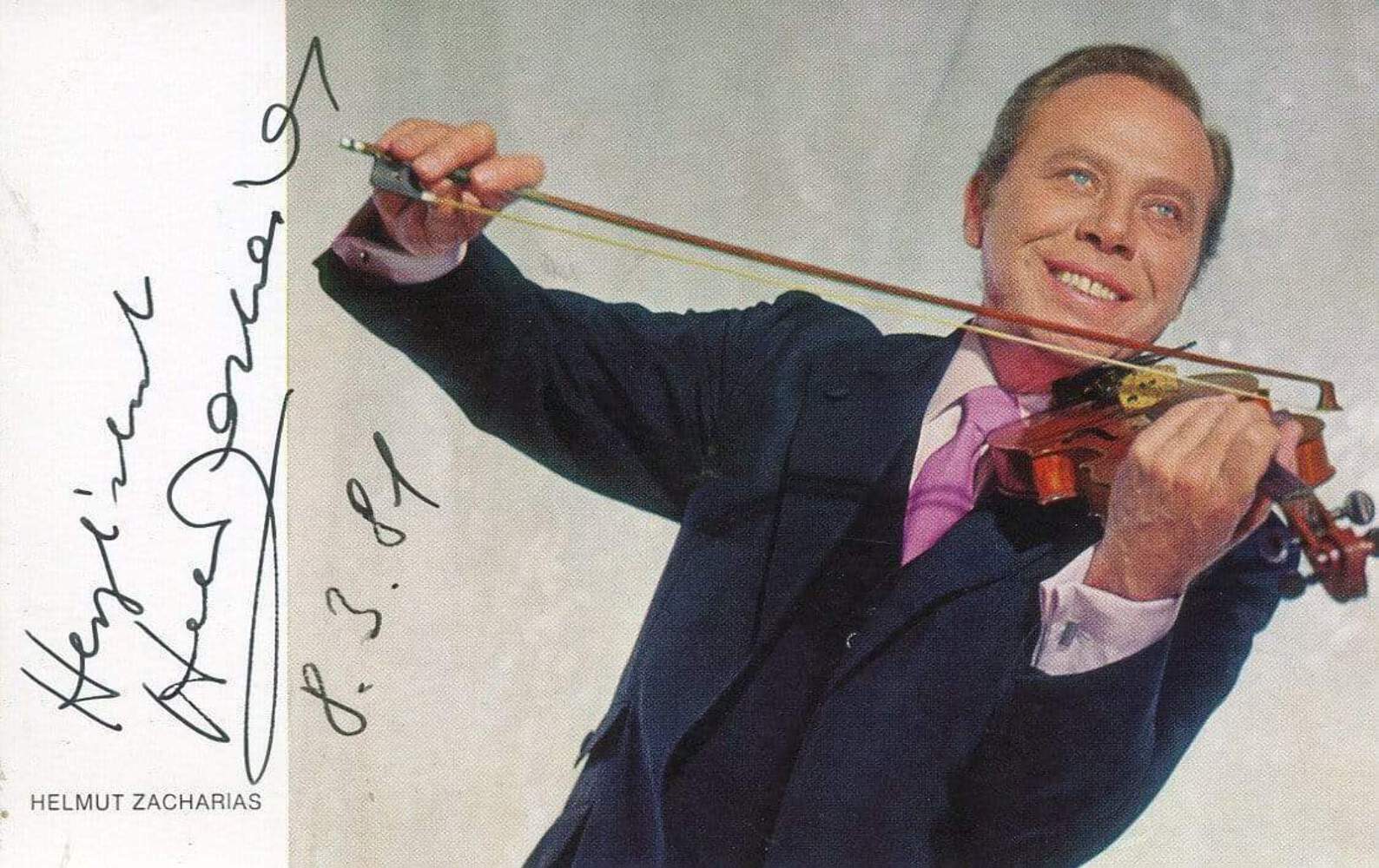 Helmut Zacharias (+) VIOLINIST AND COMPOSER autograph, signed Photo Poster painting