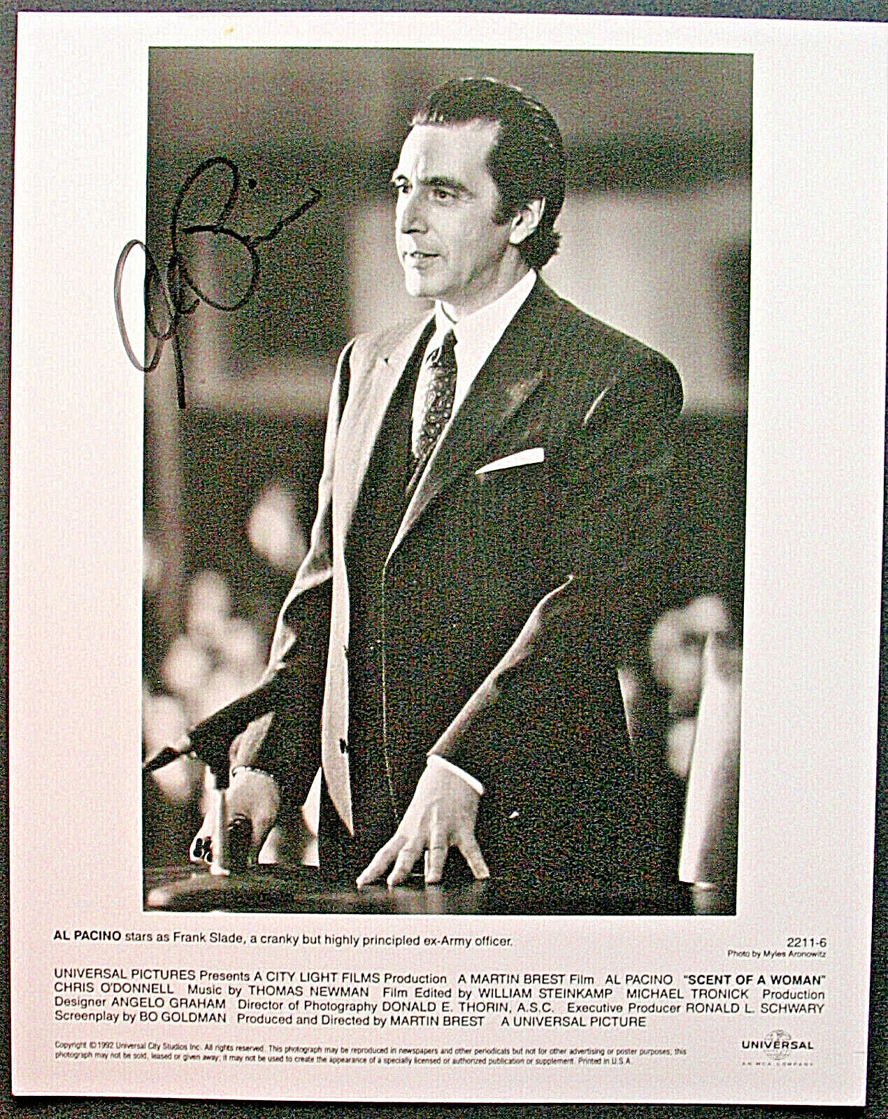 AL PACINO: (SCENT OF A WOMAN) ORIGINAL AUTOGRAPH Photo Poster painting (CLASSIC PACINO)