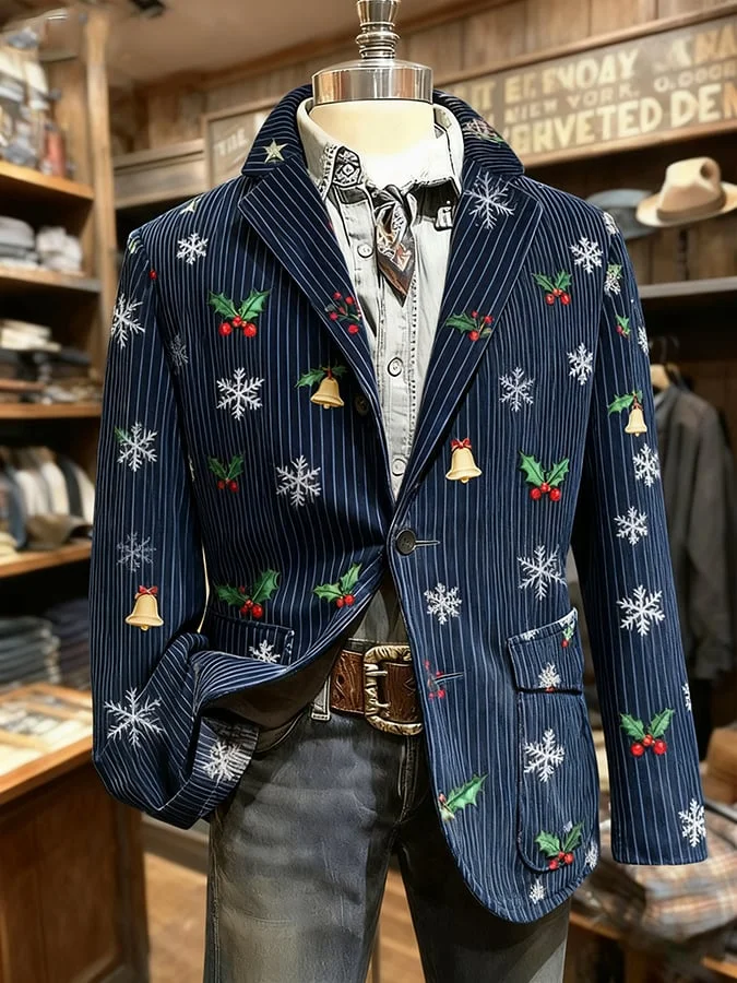 Men's Christmas Printed Casual Jacket 