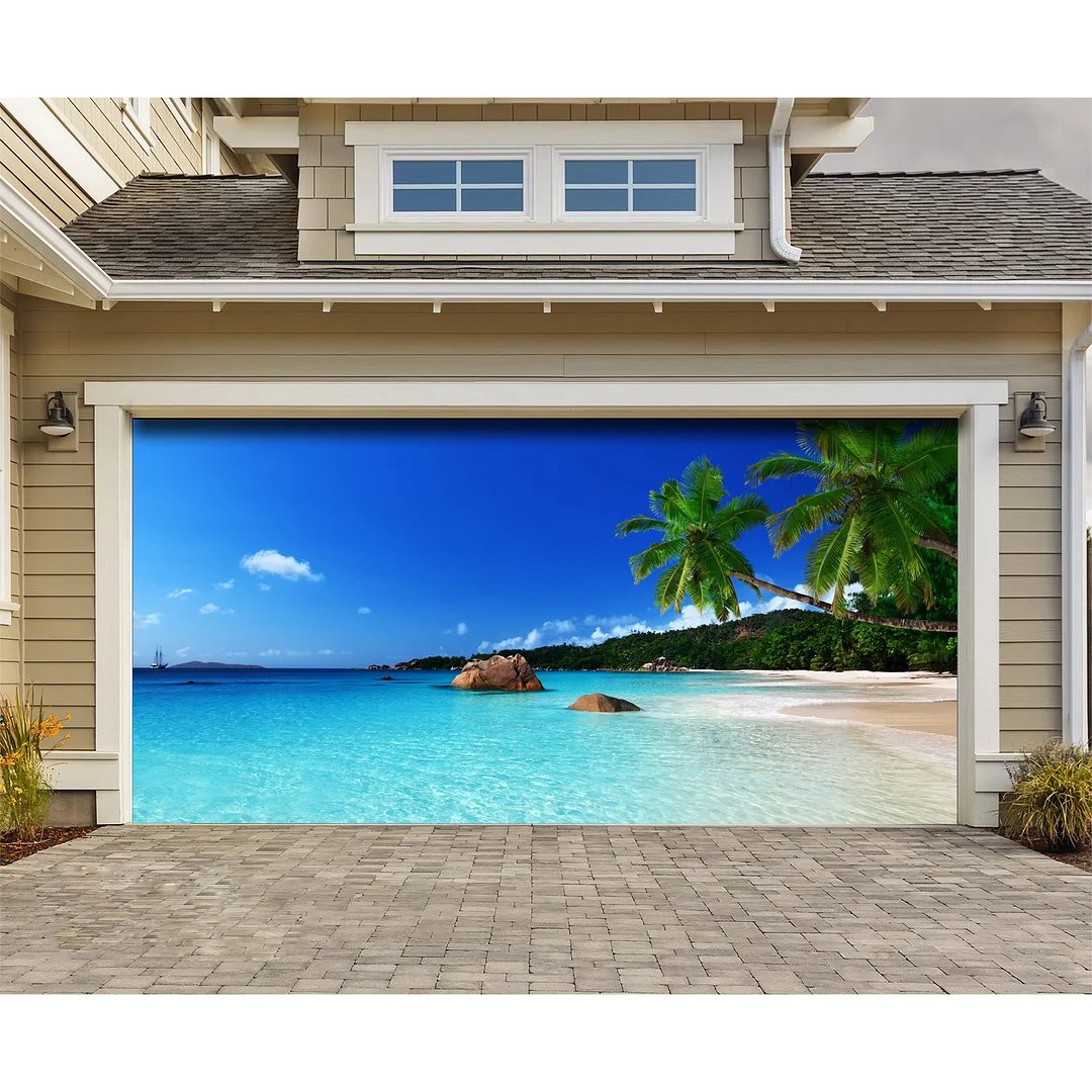 Beautiful Beach - Nature Scenery Garage Door Banner