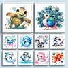 Animal Full 18CT 2 Strands DIY Stamped Embroidery Needlepoint Starter Kits 7.87x7.87inch Cross Stitch Art and Crafts Kits for Beginners Adults Home Decor