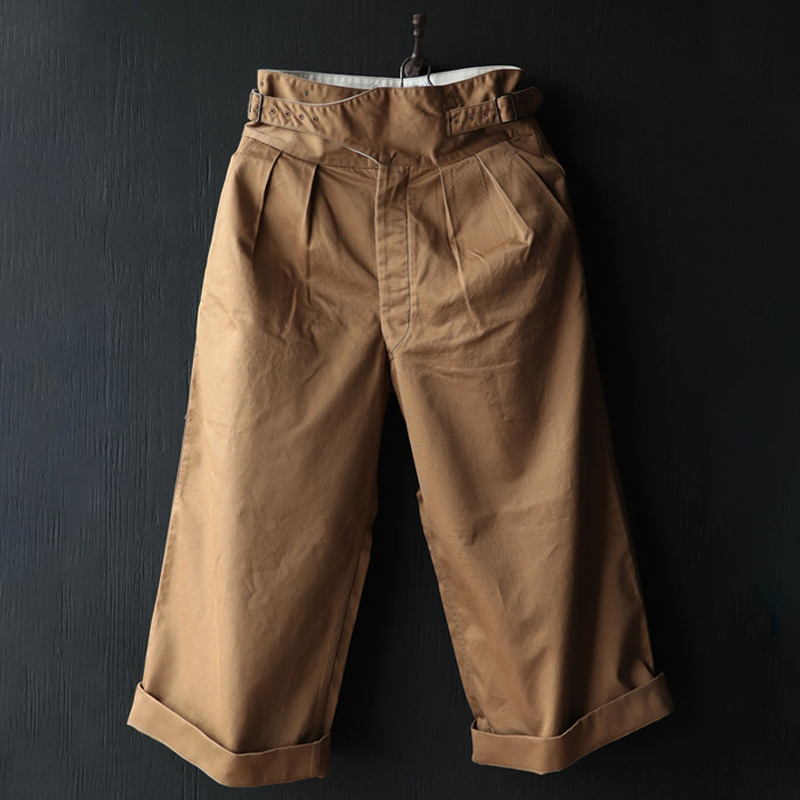 Men's Khaki Twill Wide Gurkha Pants