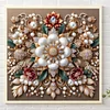 (40*40cm)Pearl Flower - Round Partial AB Drill Diamond Painting
