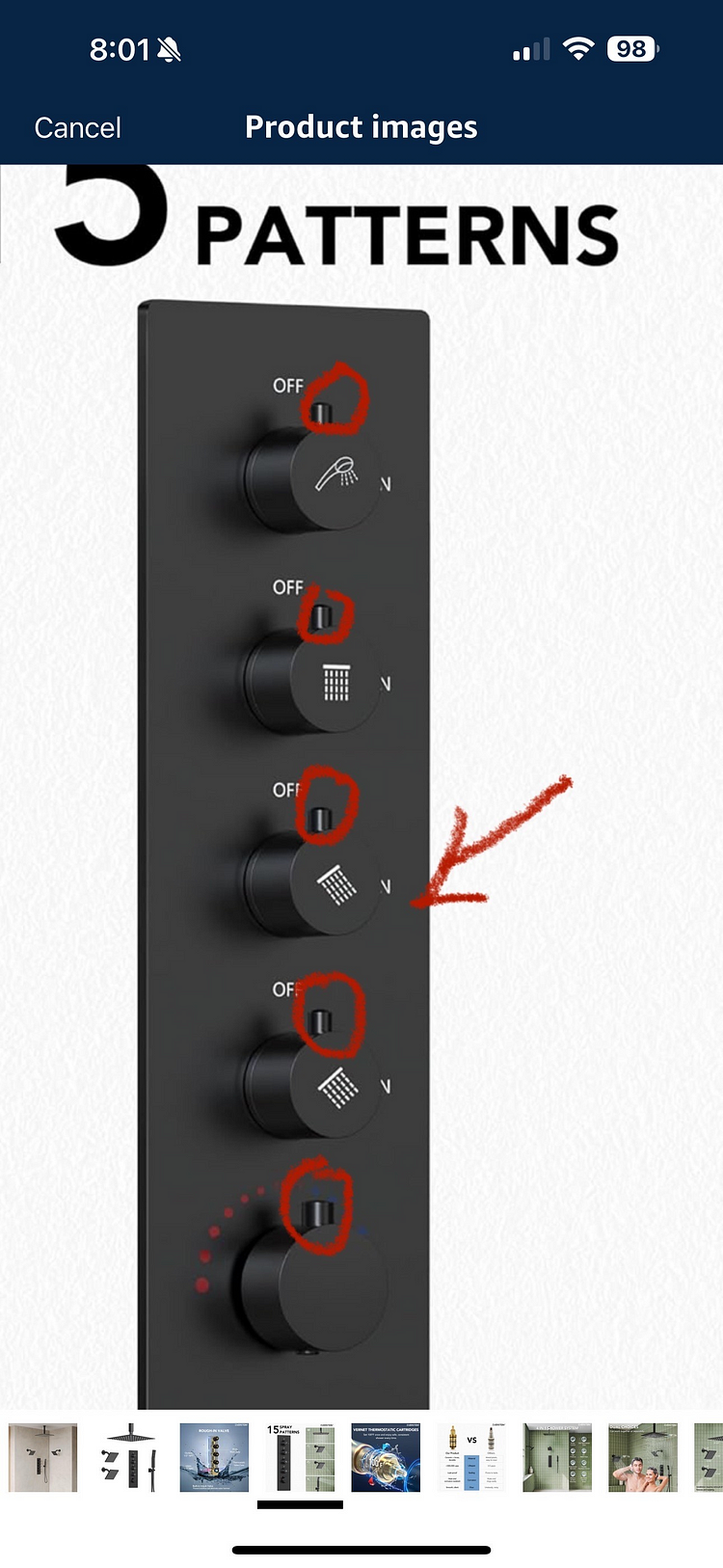 Purchase of 5 handle screws