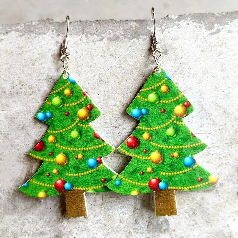 Cute Christmas Tree Gingerbread Arylic Women’s Earrings 1 Pair