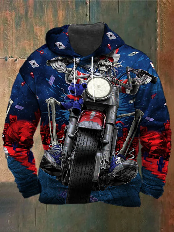 Unisex Skull Print Heavyweight Hoodies