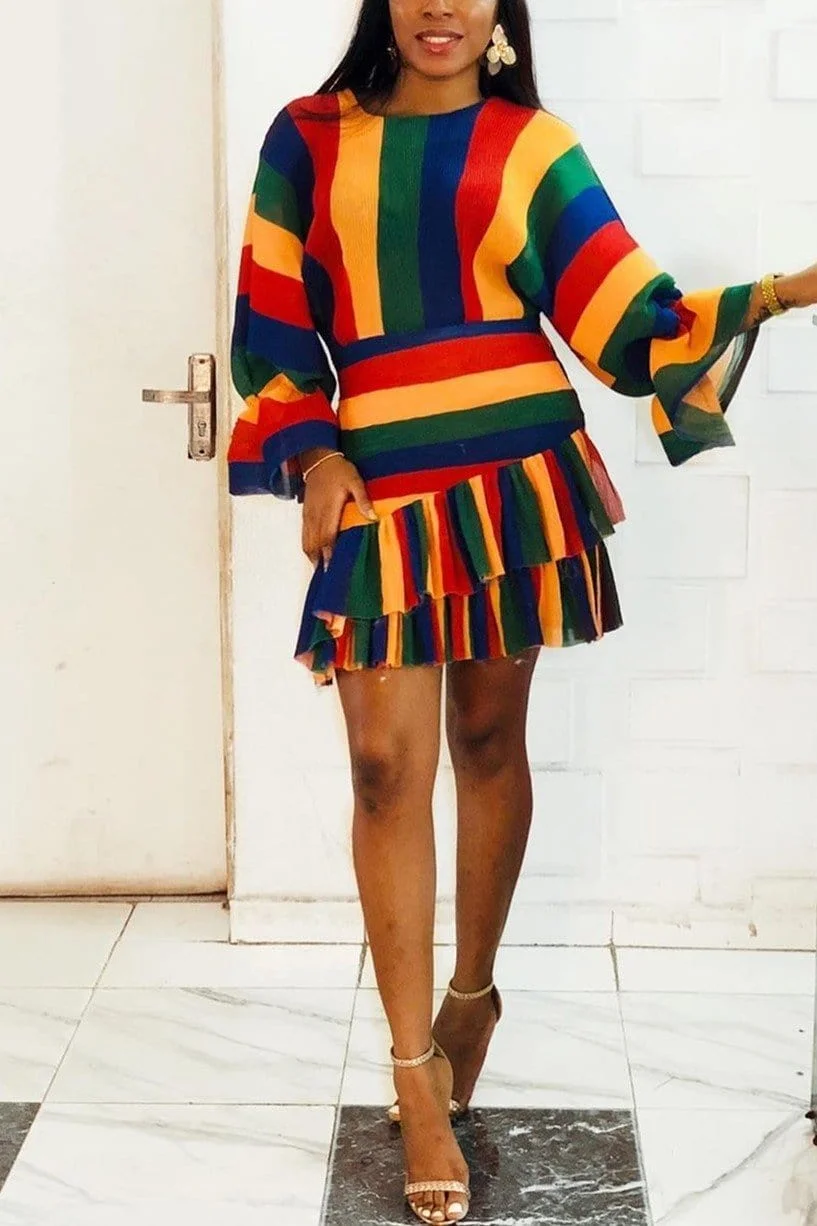 Fashion Sexy Striped Printing Dress