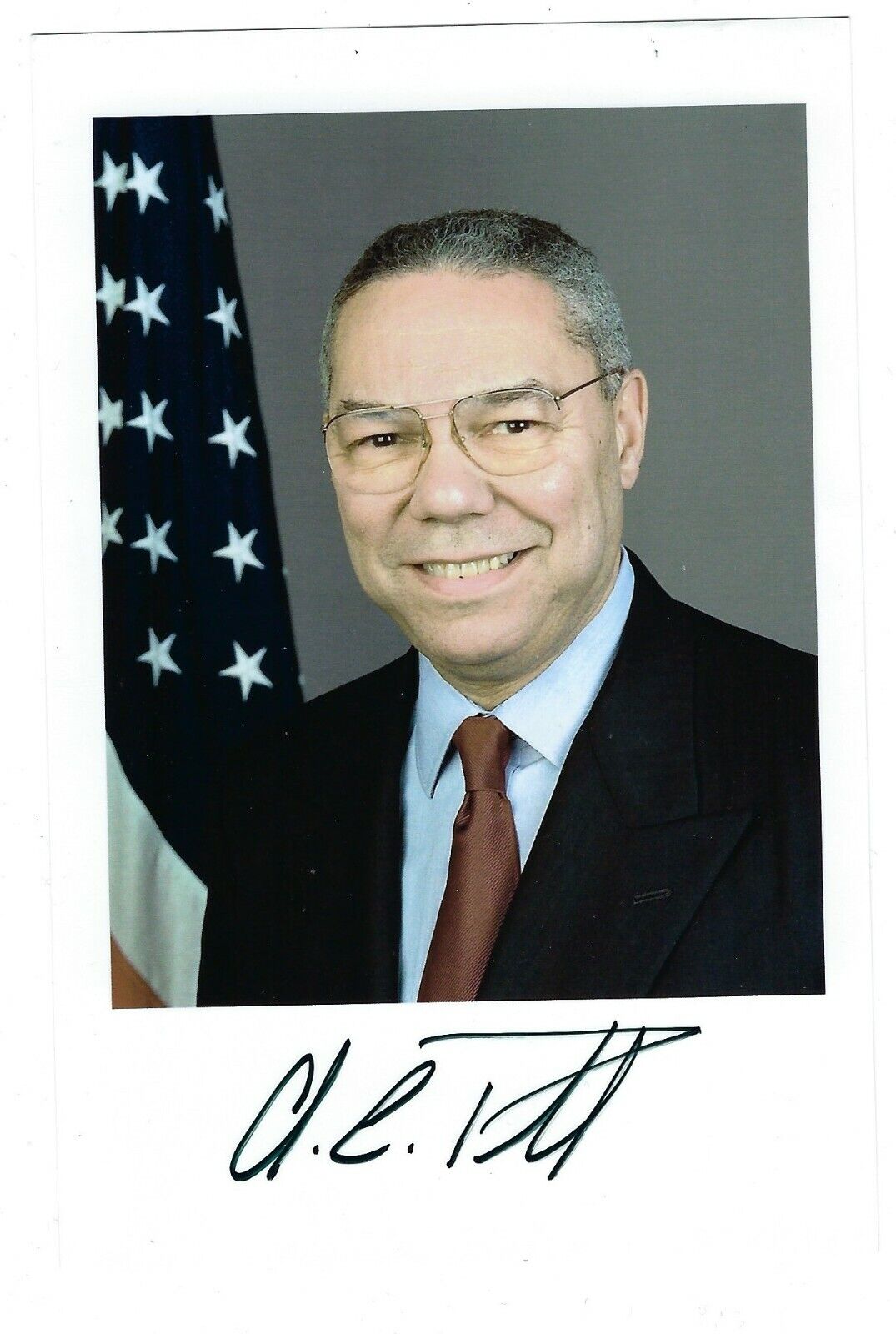 Colin Powell signed Photo Poster painting