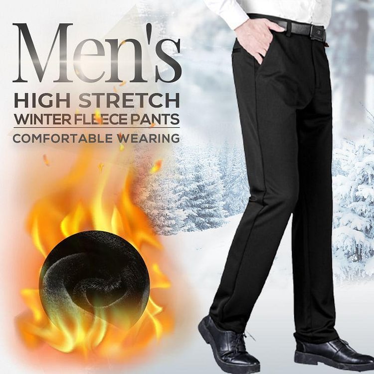 （Free shipping）High Stretch Men's Winter Fleece Pants