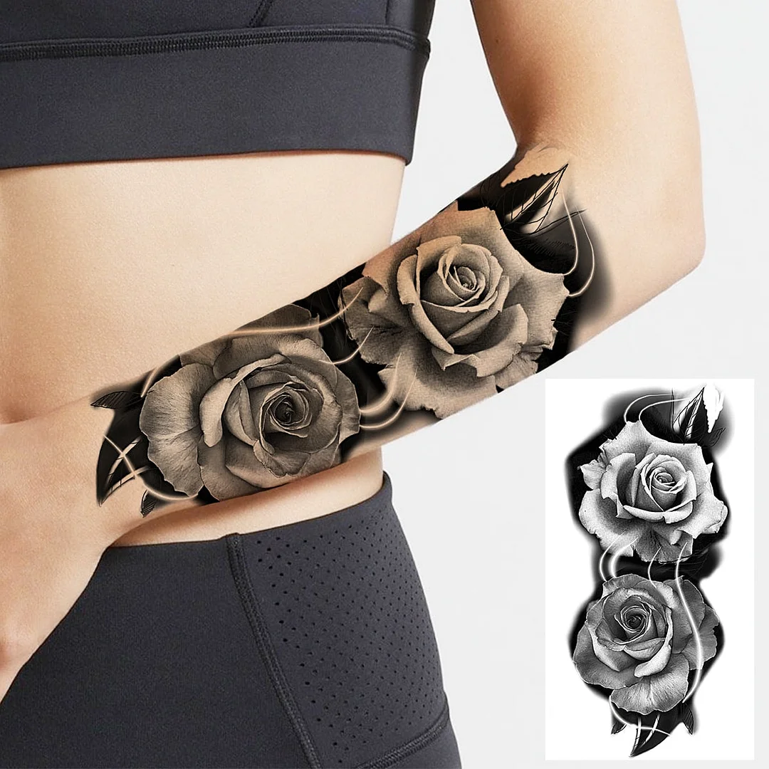 Praying Lion Cross Temporary Tattoos For Men Women Clown Wolf Tiger Flower Compass Fake Tattoo Sticker Forearm Waterproof Tatoos