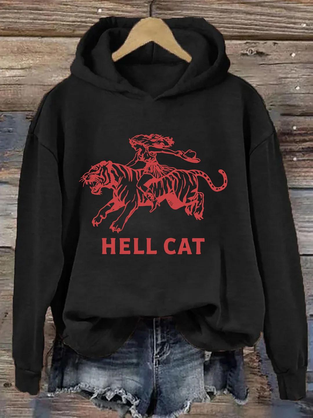 Vintage Cowgirl Hell Cat Hoodie