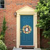 DIY Diamond Painting Hanging Christmas Flower Wreath With Lamp String Kit Home Door Decor