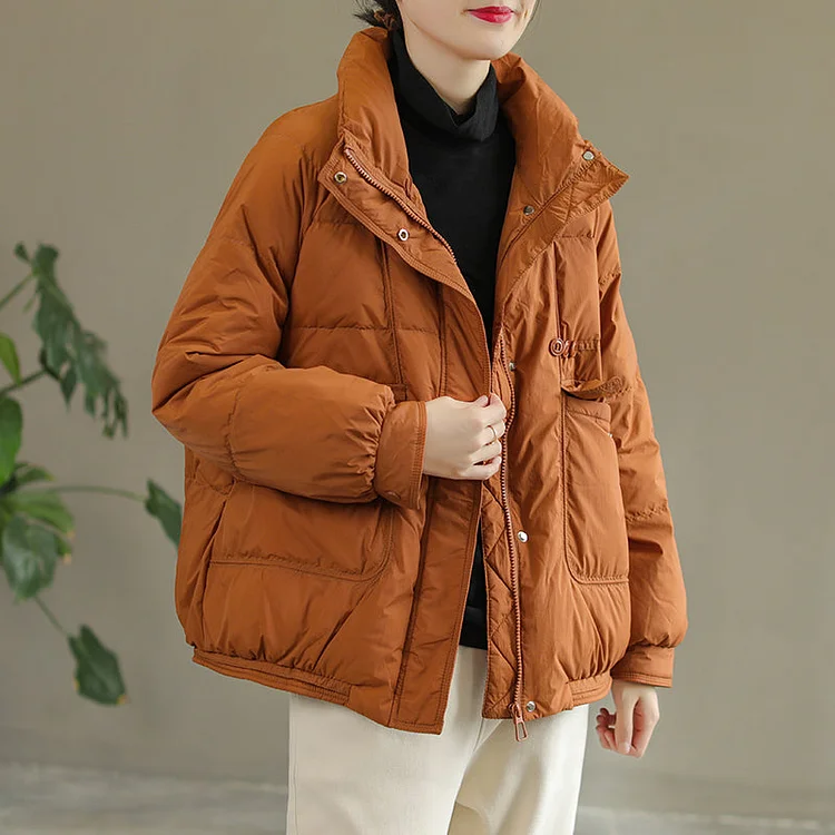 Women Loose Winter Fashion Solid Down Coat