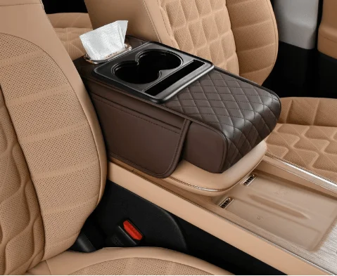 Nutzen Sie den Innenraum Ihres Autos optimal 👉 Multifunktionale Armlehnenmatte aus PU-Leder