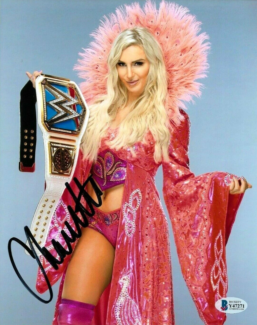 WWE CHARLOTTE FLAIR HAND SIGNED AUTOGRAPHED 8X10 Photo Poster painting WITH PROOF BECKETT COA 33