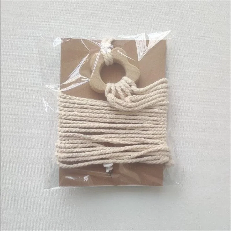 INS Nordic Wooden Baby Hair Clips Holder Cotton Rope Kids Girls Hairpin Storage Belt Photo Organizer Strip Wall Hanging Ornament